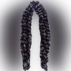 Fuzzy Black and Purple Scarf